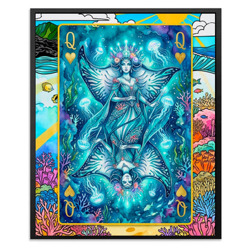 Queen of Hearts Poker Card Wall Art