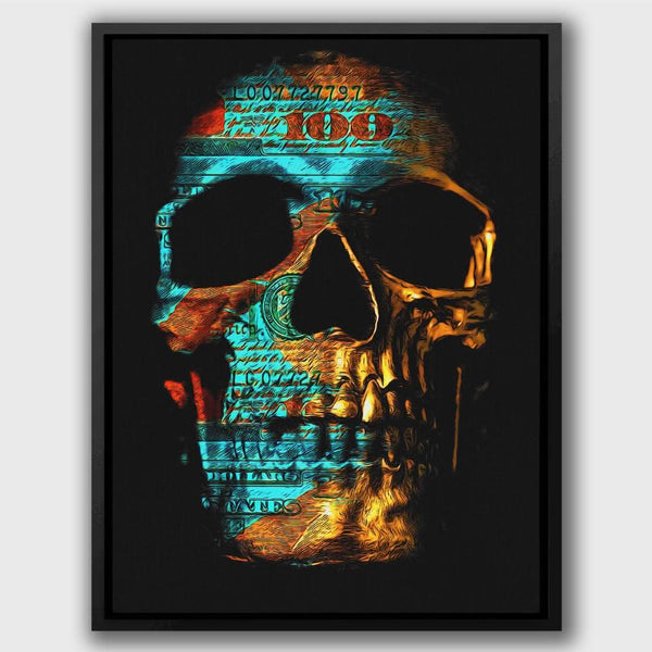 100$ Bill Skull in a room