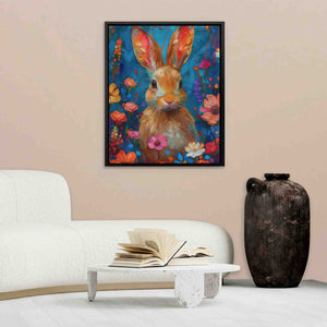 a painting of a rabbit in a room