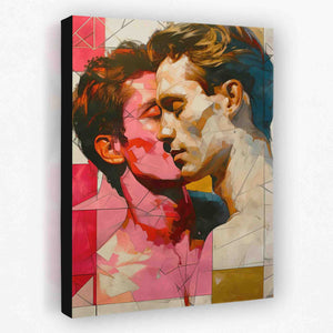 a painting of a man's face on a wall