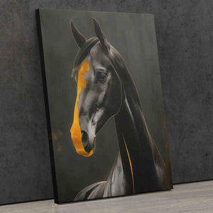 a painting of a horse on a wall