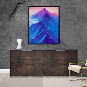 a painting hanging on a wall next to a chair