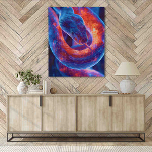 a painting on a wall above a dresser