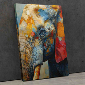 a painting of an elephant on a wall
