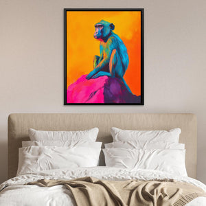 Baboon in Electric Hues