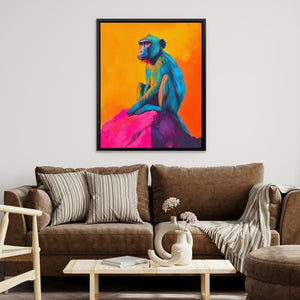 Baboon in Electric Hues