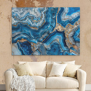 Blue Crystals with Gold