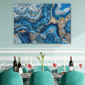 Blue Crystals with Gold