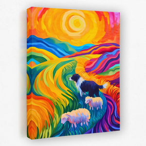 Sheepdog in Rainbow Fields