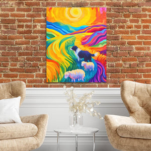 Sheepdog in Rainbow Fields