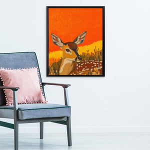 Sunset Deer Gaze