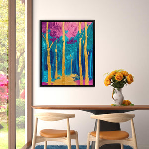 Surreal Gold and Pink Forest