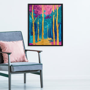 Surreal Gold and Pink Forest