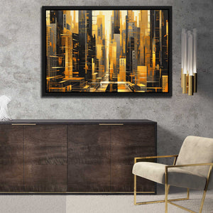 A City of Gold - Large Abstract Canvas Print