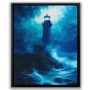 Stormy Wave Lighthouse Art Canvas - Luxury Wall Art