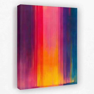 a colorful painting on a white wall
