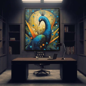 Abstract Avian Beauty - Blue Bird Canvas Print
