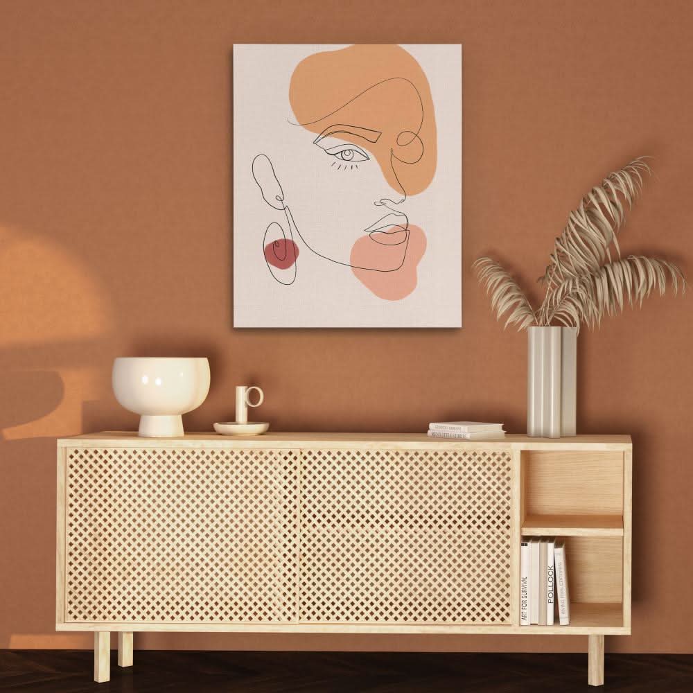 Abstract Female Face - Female Wall Art in Black Frame