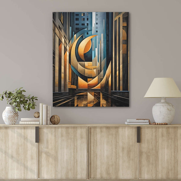 Abstract Financial District in a room