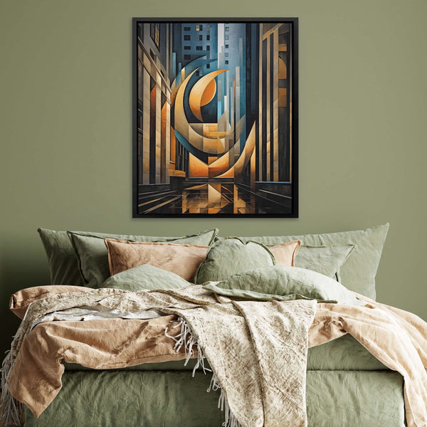 Abstract Financial District in a room