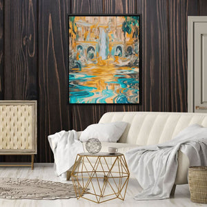 Abstract Golden Falls - Luxury Wall Art