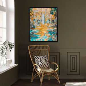 Abstract Golden Falls - Luxury Wall Art