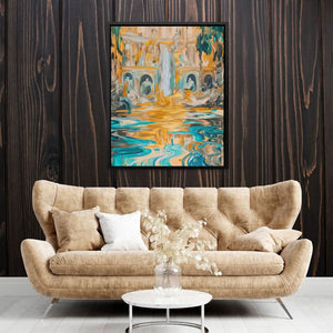 Abstract Golden Falls - Luxury Wall Art