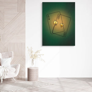 Aces Golden Suits โ aces golden suits sq white chair wall 1port flush print