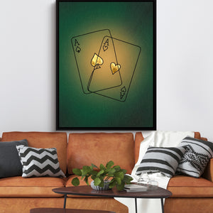 Aces Golden Suits โ aces golden suits sq orange couch 1port framed black