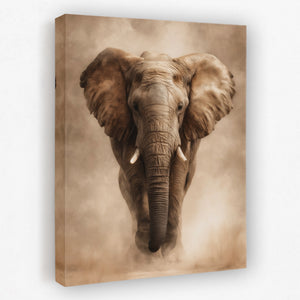 African Elephant Charging — African Elephant Charging Portrait Side View Mirror 265