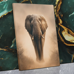 African Elephant Morning Mist — African Elephant Morning Mist Against Wall Mirror Wrap V3 2