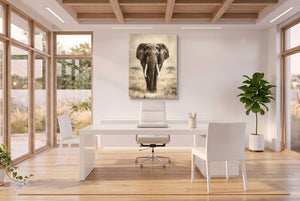 African Lion Standing โ african lion standing office space with desk 3 1port flush print