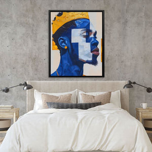 African Royalty - Blue King Canvas Print