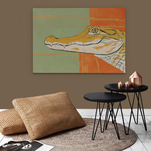 Albino Crocodile Patriot - Luxury Wall Art
