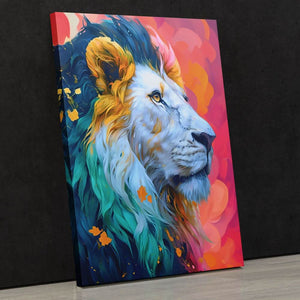 Albino Lion - Pop Art Wall Art in Black Frame