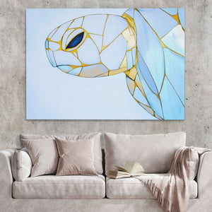Albino Turtle Swimming - Luxury Wall Art