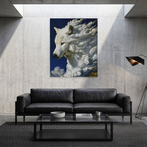 Albino Wolf Cloud - Luxury Wall Art