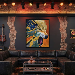 Albino Wolf Scattering - Luxury Wall Art