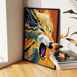 Albino Wolf Scattering - Luxury Wall Art
