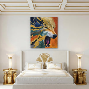 Albino Wolf Scattering - Luxury Wall Art