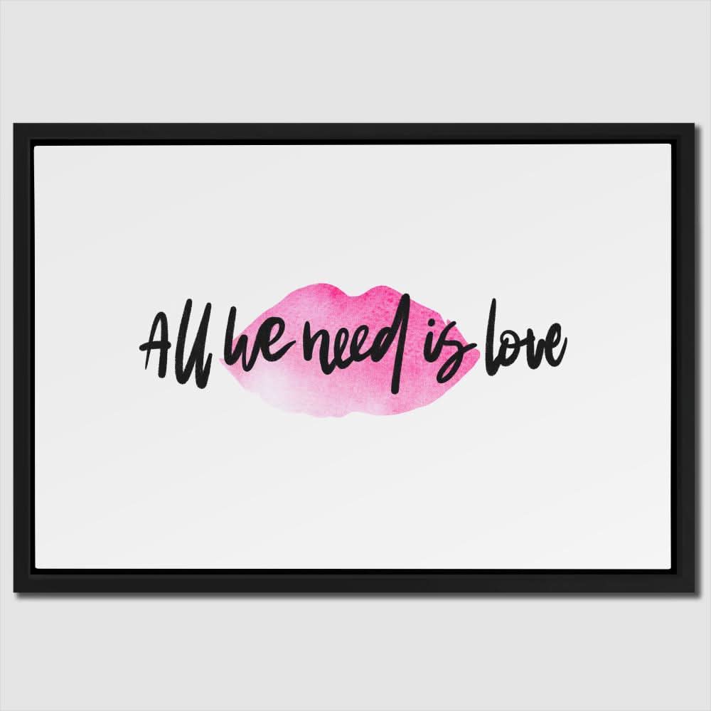 All We Need Is Love - Pink Wall Art for Dorm Room