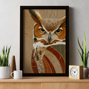 Amber Feathered Oracle - Luxury Wall Art