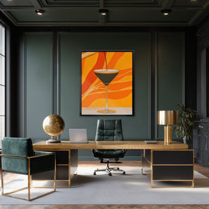 Amber Hour Martini - Luxury Wall Art