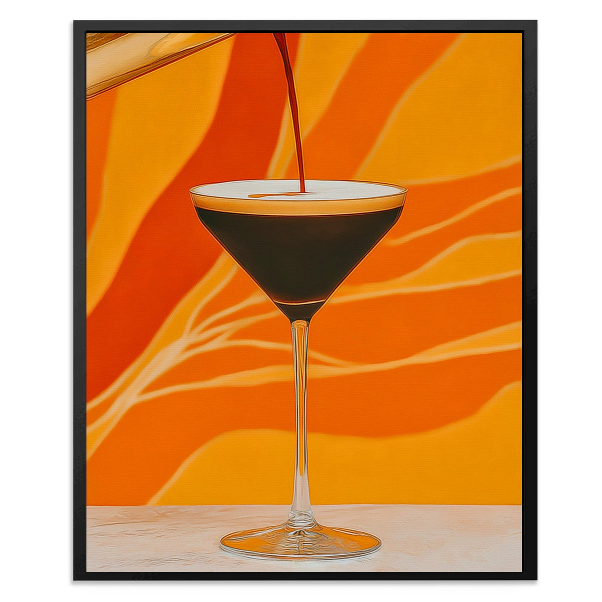 Amber Hour Martini - Luxury Wall Art