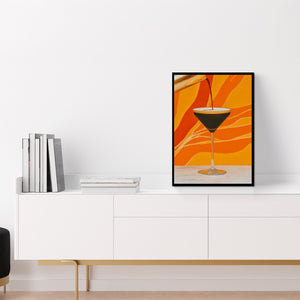 Amber Hour Martini - Luxury Wall Art
