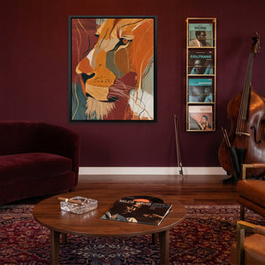 Amber Lion Ascending - Luxury Wall Art