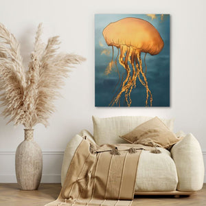 Amber Sky Jellyfish - Luxury Wall Art