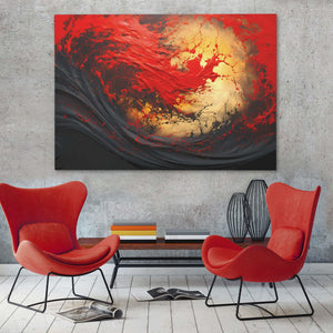 Amber Sunset - Horizontal Wall Art in Black Frame