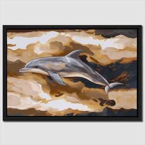 Amber Wave Dolphin - Luxury Wall Art