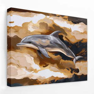 Amber Wave Dolphin - Luxury Wall Art